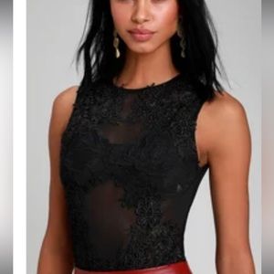 Lulus black lace body suit